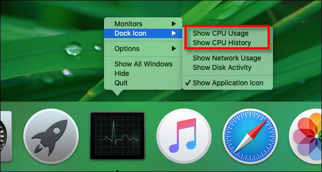 Mac Activity Monitor Dock Options
