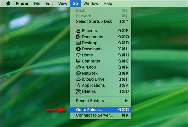 Click Go To Folder in Mac Finder.