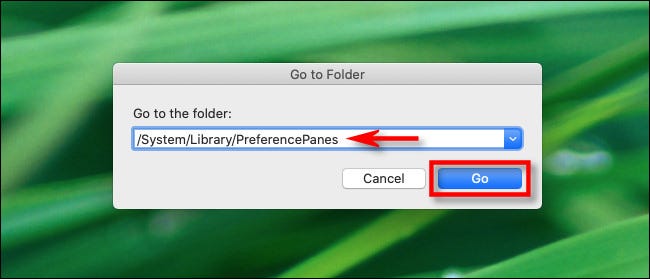 In the Go To Folder dialog, enter the path and click Go.