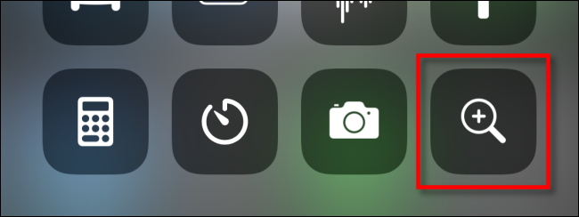 Tap the magnifying glass icon to launch Magnifier in iPhone Control Center