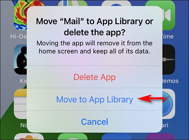 Tap Move to App Library