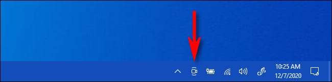 The Meet Now icon in the Windows 10 taskbar.
