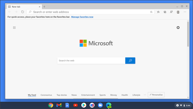 Microsoft Edge on Chromebook