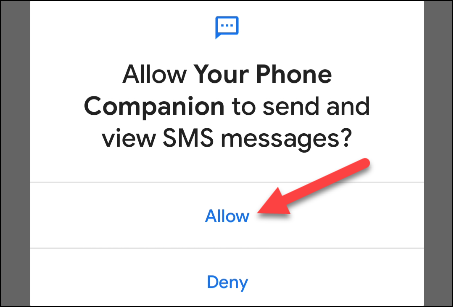 allow SMS permissions