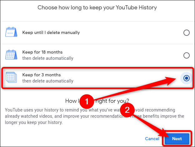 My Google Activity Choose YouTube History Period Click Next