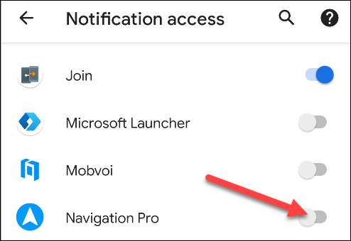 navigation pro notification access