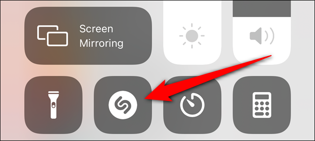 Open the Control Center and then select the Shazam button