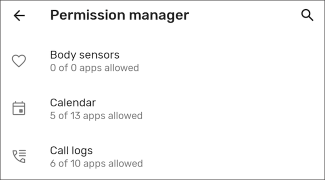 Permission manager on Android