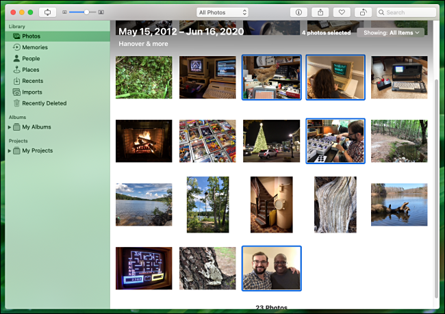 Select multiple photos to print in Photos on Mac