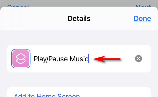 Rename the shortcut to Play/Pause Music.