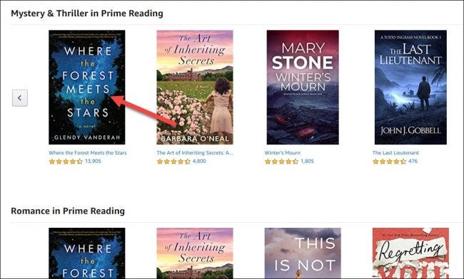 Select a book on Prime Reading.