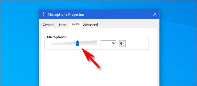 Click the volume slider and use it to adjust the microphone input volume.