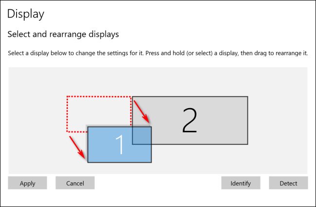 Rearranging Displays in Windows 10