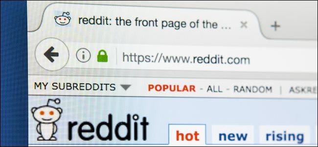The Reddit desktop website in a web browser on a computer.