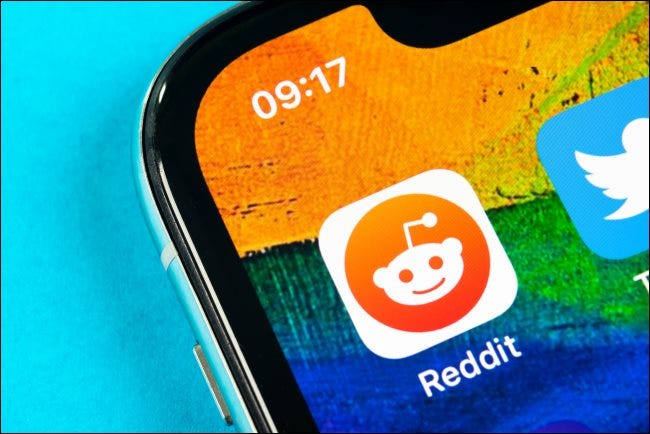 The Reddit app logo on an iPhone Home screen.
