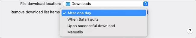 Automatically remove download list items on Safari macOS