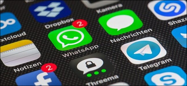 WhatsApp shown on home screen of iPhone