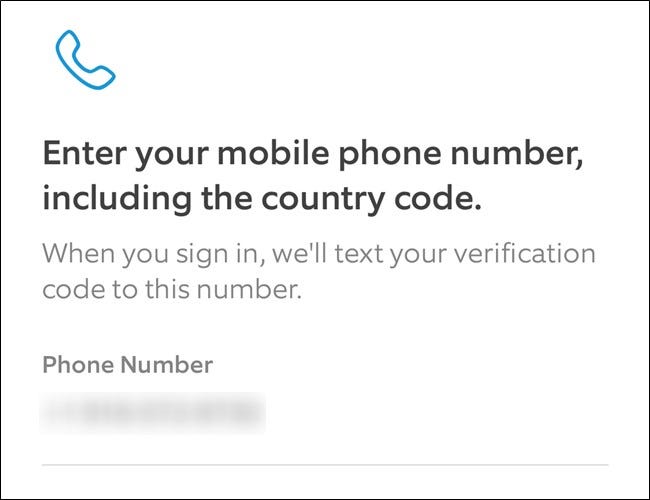 Ring App Enter Your Phone Number and then Click Continue Button