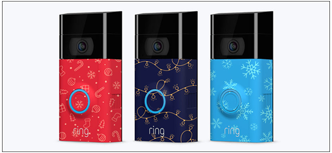 Ring doorbells with holiday faceplates
