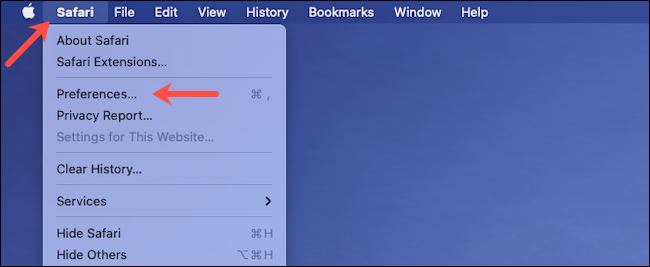 Visit Safari's preferences on macOS