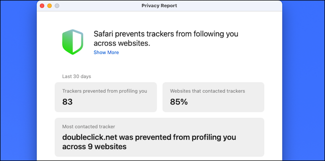Check your Privacy Report on Safari