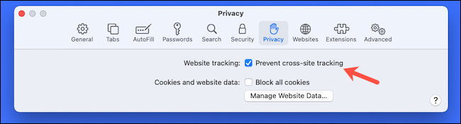 Enable cross-site tracking prevention on Safari