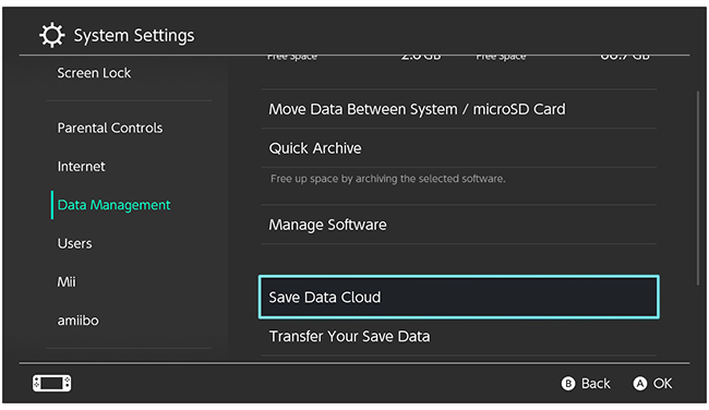 Select Save Data Cloud