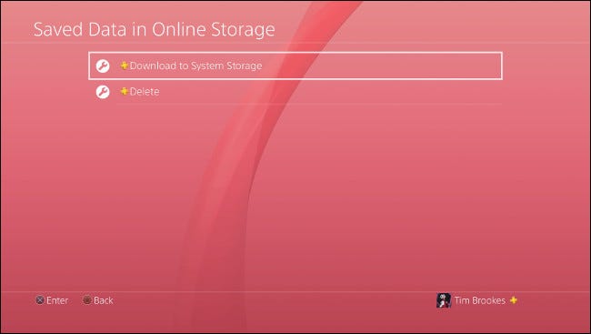 Select Download to System Storage on PS4.