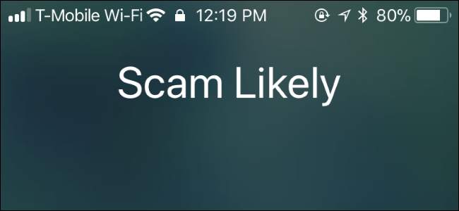 Scam Likely notification on T-Mobile connected smartphone