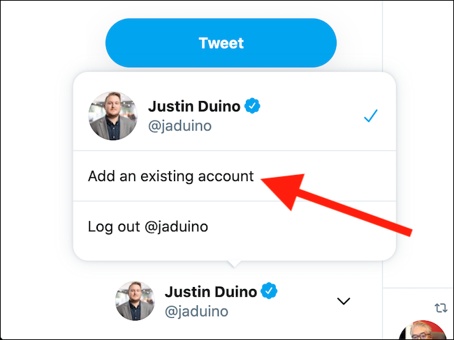 Select the Add An Existing Account button