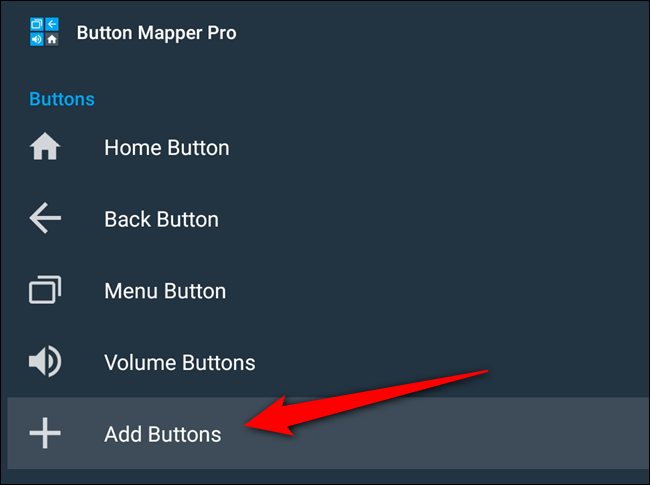 Select the Add Buttons option