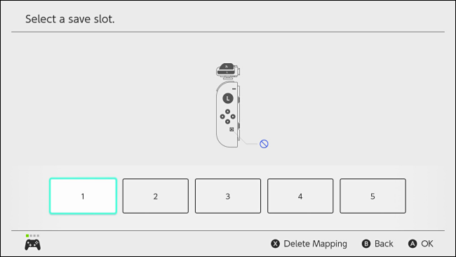 Select custom button mapping slot on Nintendo Switch