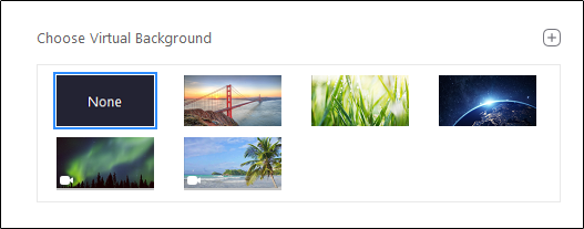 The Choose a Virtual Background menu.