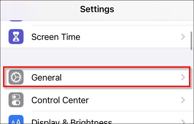 In Settings on iPhone or iPad, tap General.
