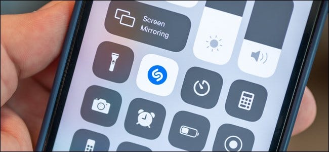 Shazam music recognition button on iPhone