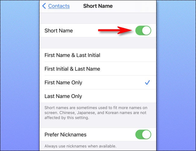 In Short Name settings on iPhone or iPad, consider turning off Short Name