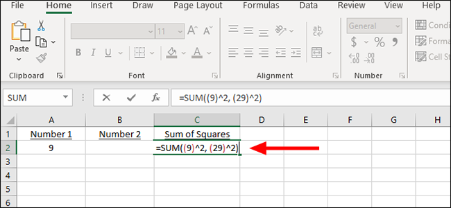 simple formula for sum of squares