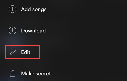 select edit from menu