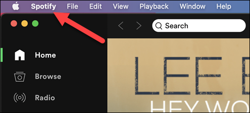 click Spotify in the menu bar