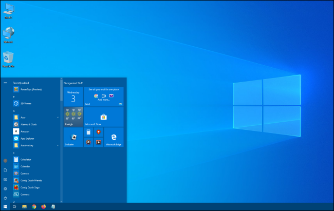 The Windows 10 Start menu