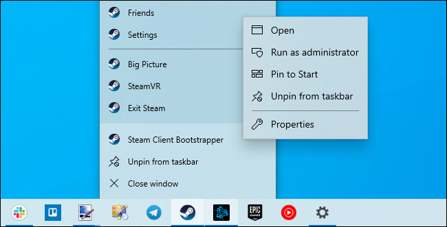 Open the Steam shortcut's Properties window