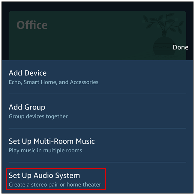 Select Set Up Audio System in the popup window. 