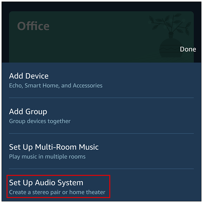 Select Set Up Audio System in the popup window.