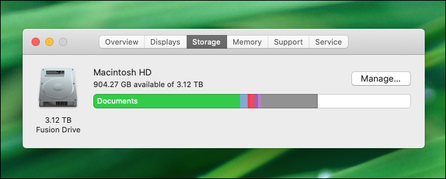 Checking free disk space in macOS Catalina