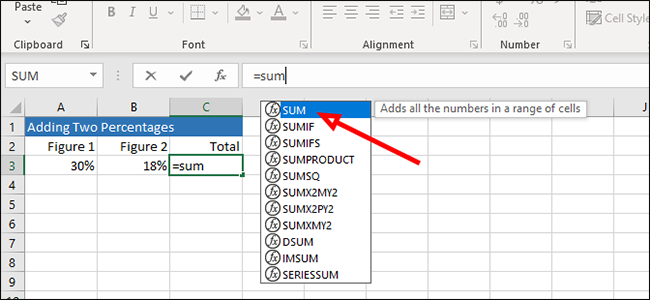 autosum and sum