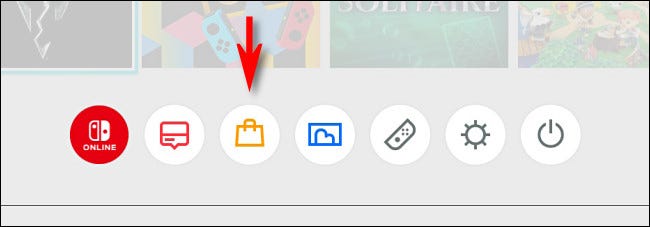 On the Nintendo Switch HOME screen, tap the shopping bag icon to launch the Nintendo eShop app.