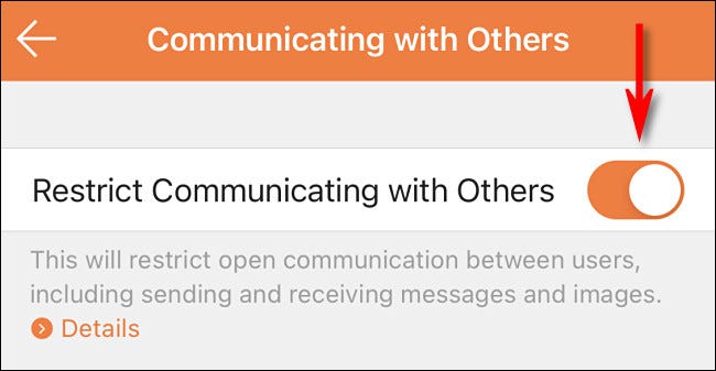 In the Nintendo Switch Parental Controls app, enable Restrict Communicating with Others.