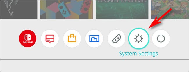 On the Switch HOME menu, select the System Settings gear icon.
