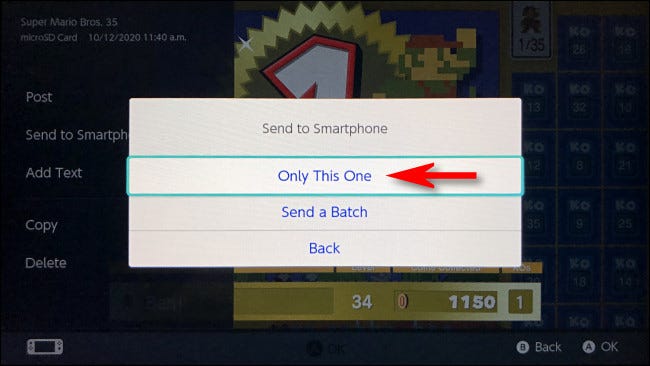 In the Send to Smartphone pop-up, tap Only This One.