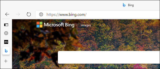 The collapsed tab sidebar in Edge showing favicons
